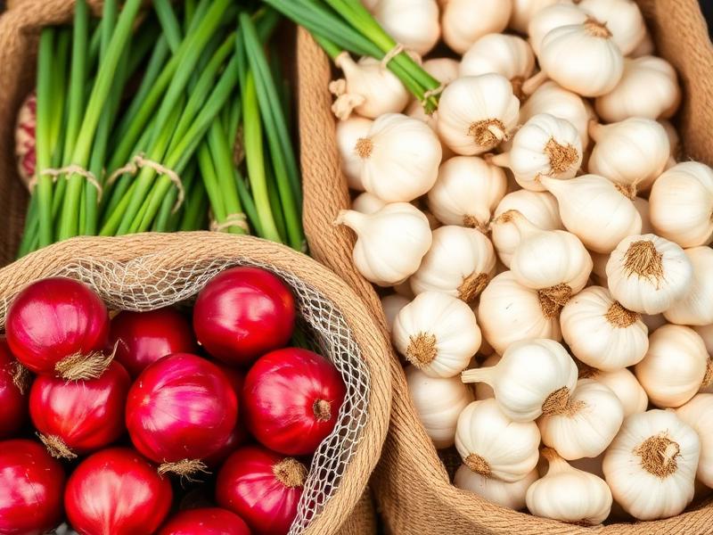 Fresh onion & garlic